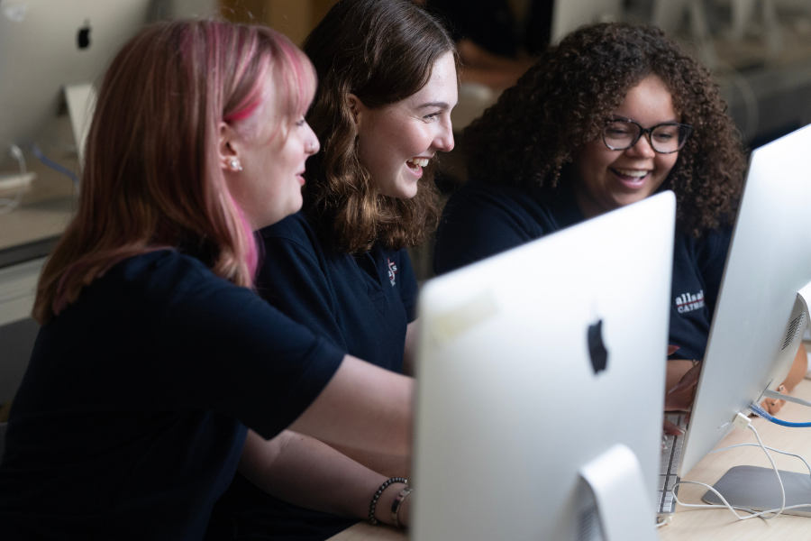 Students on a computer