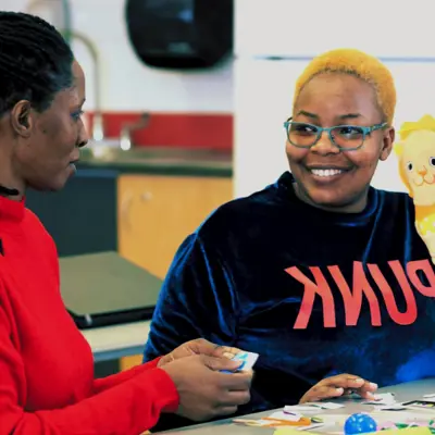 student working in class