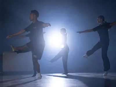 Students dancing in a studio